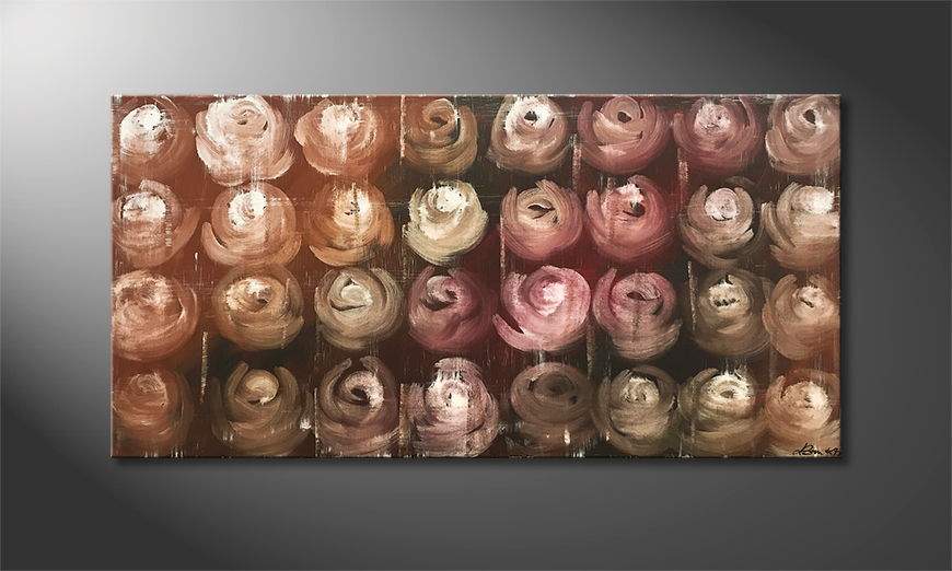 El cuadro para la sala Bed of Roses 100x50cm