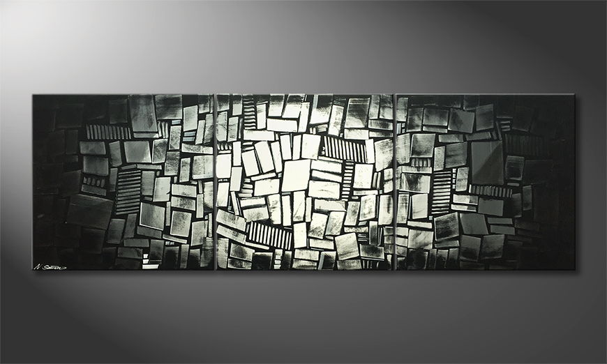 El cuadro para la sala Cubic Night 210x70cm