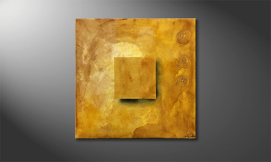 El cuadro para la sala Fading Gold 80x80cm