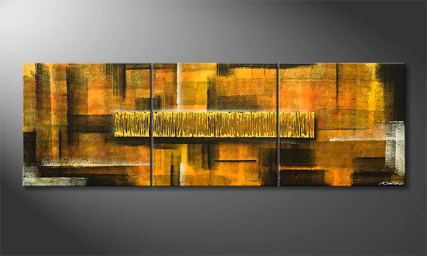 El cuadro para la sala Golden Matrix 210x70cm