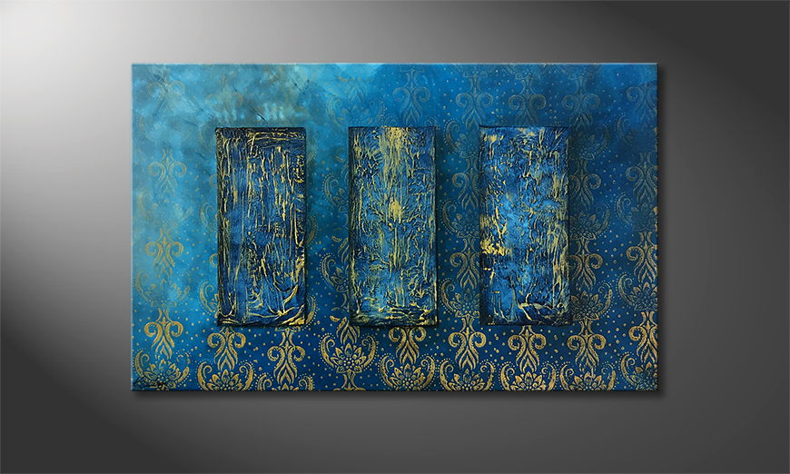 El cuadro para la sala Golden Saphire 120x75cm