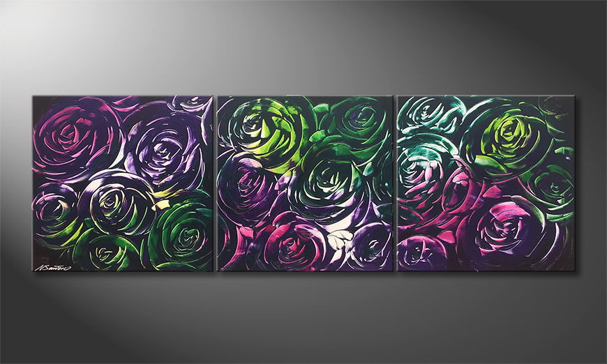 El cuadro para la sala Night Of Roses 180x60cm