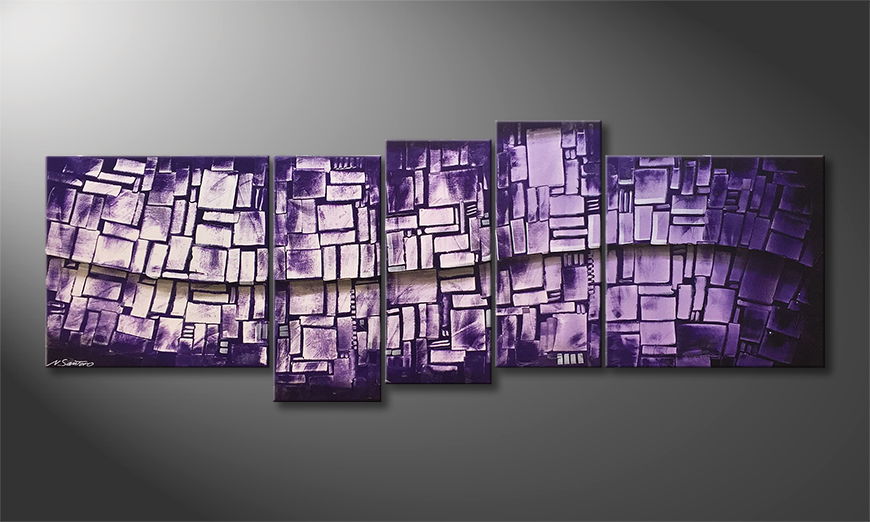 El cuadro para la sala Purple Stones 210x80cm