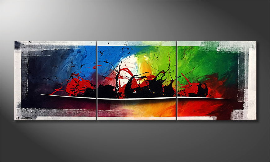 La pintura exclusiva Colorful World 210x70cm