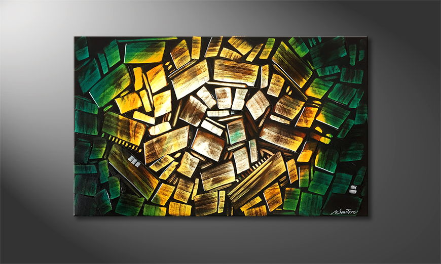 La pintura exclusiva Cubic Jungle 120x75cm