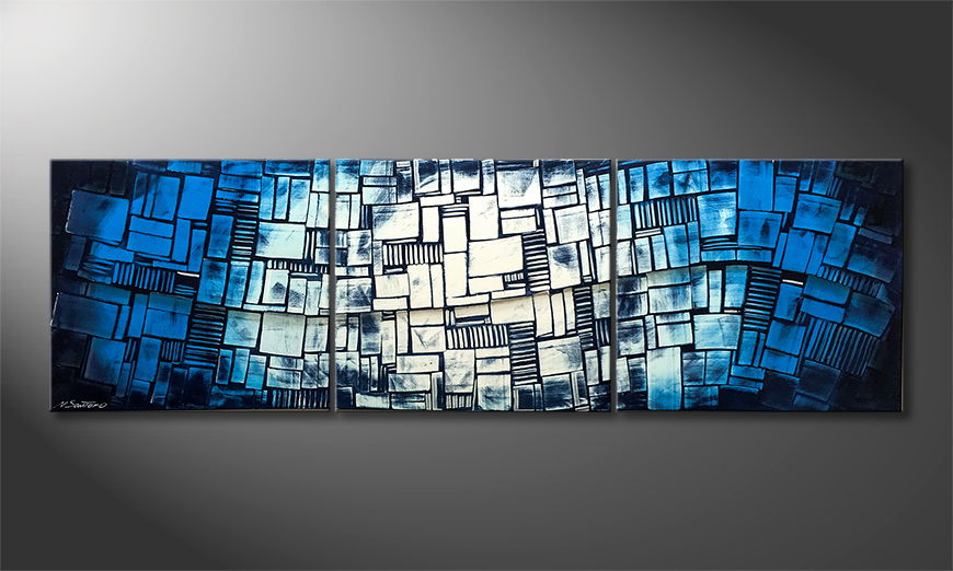 La pintura exclusiva Cubic Wave 240x70cm