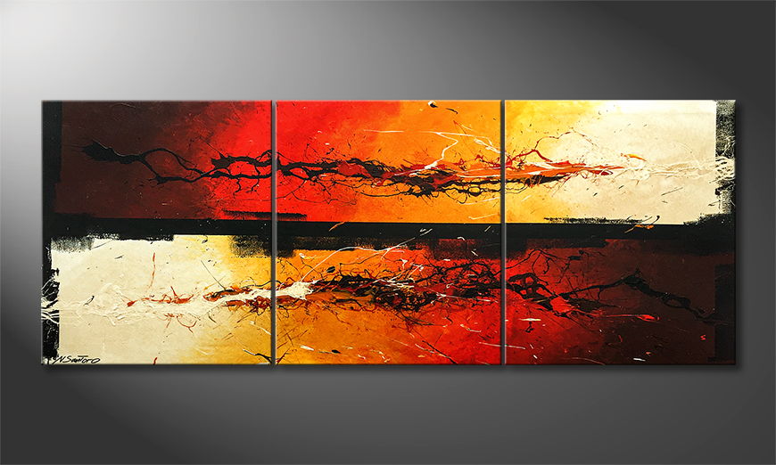La pintura exclusiva Fire Splashes 210x70cm