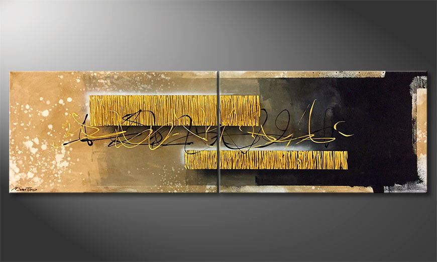 La pintura exclusiva Golden Cage 200x60cm