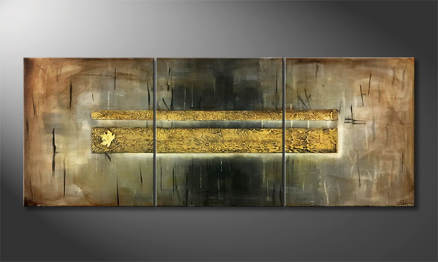La pintura exclusiva Golden Leaf 180x70cm