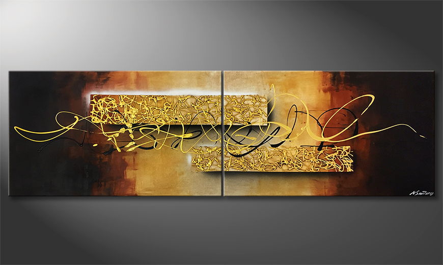La pintura exclusiva Golden Melody 200x60cm