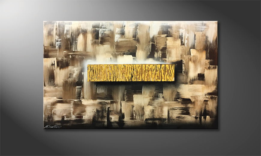 La pintura exclusiva Golden Waterfall 120x75cm
