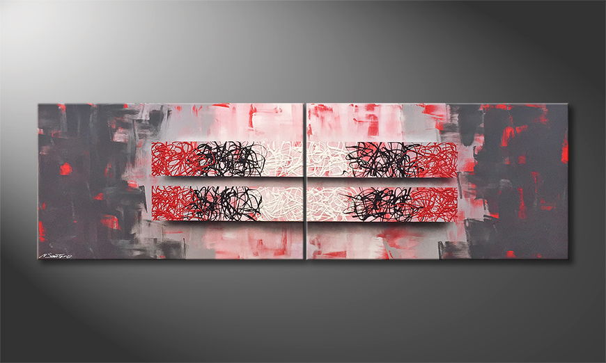 La pintura exclusiva Red Contrast 200x60cm