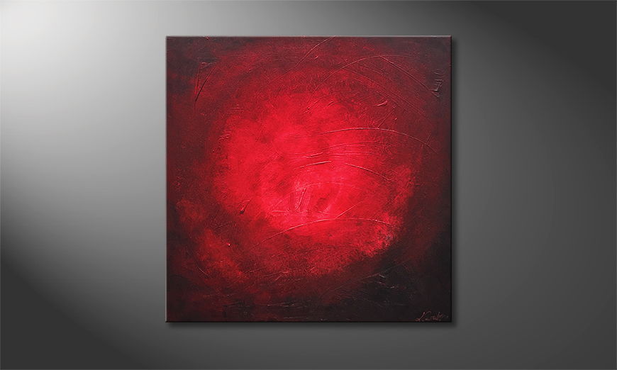 La pintura exclusiva Red Moon 80x80cm
