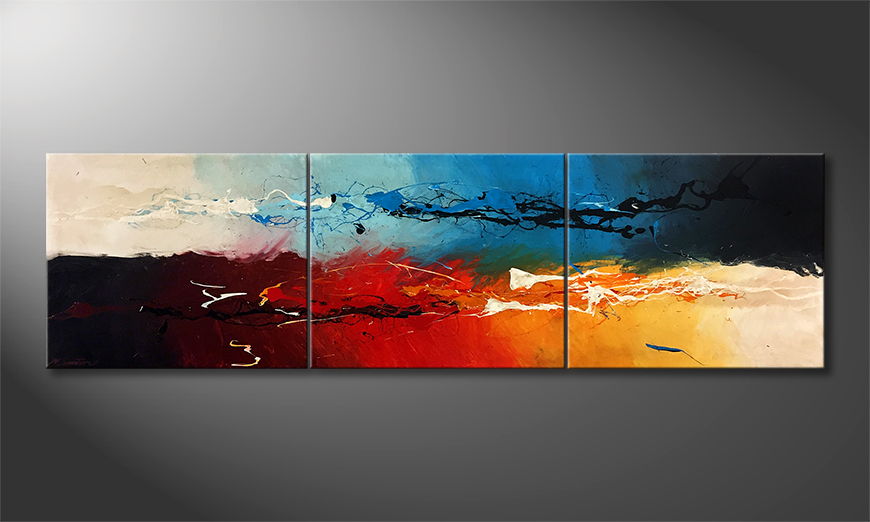 La pintura exclusiva Splashed Storm 210x60cm