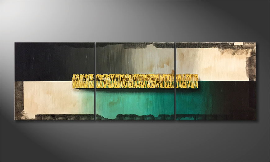 Nuestro cuadro Gold And Silend Water 210x70cm