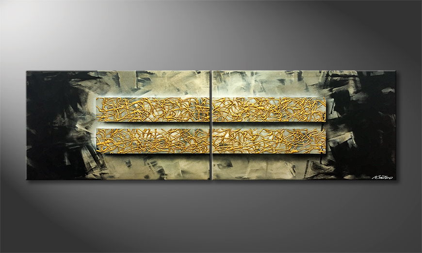 Nuestro cuadro Golden Bars 200x60cm