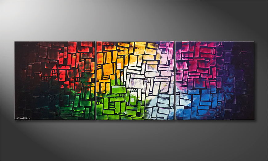 Pintura de lienzo Colors Of Light 210x70cm