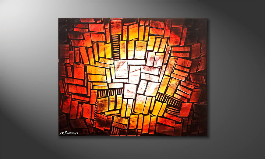 Pintura de lienzo Cubic Sun 100x80cm