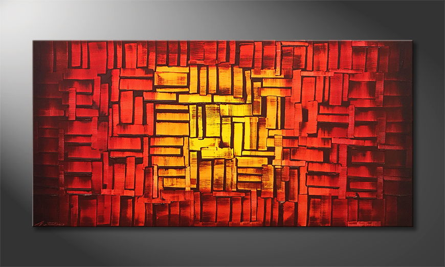 Pintura de lienzo Cubic Sun 140x70cm