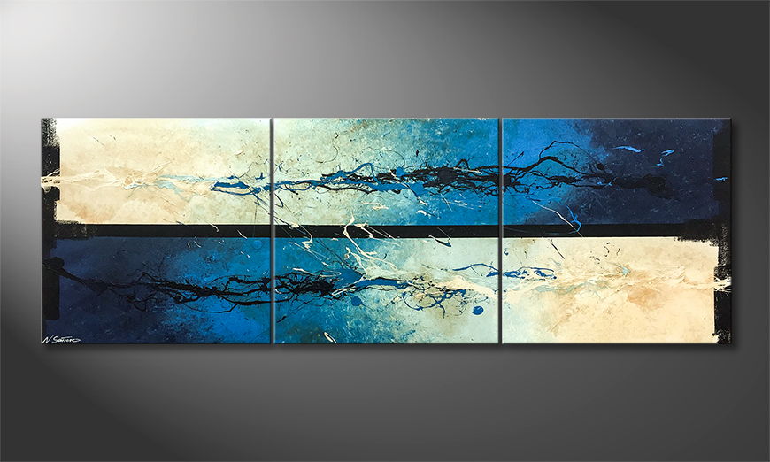 Pintura de lienzo Frozen Water 210x70cm
