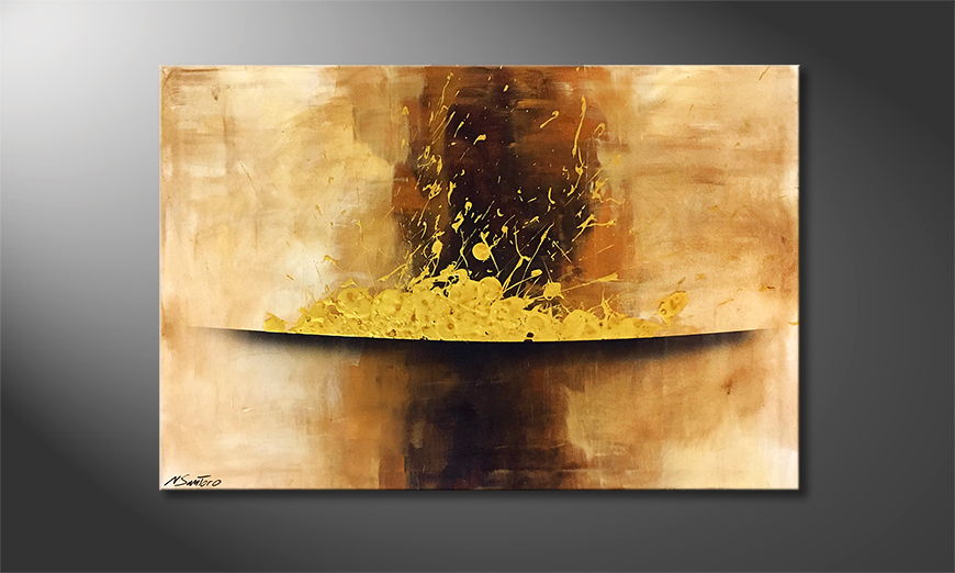 Pintura de lienzo Gold Rush 120x80cm