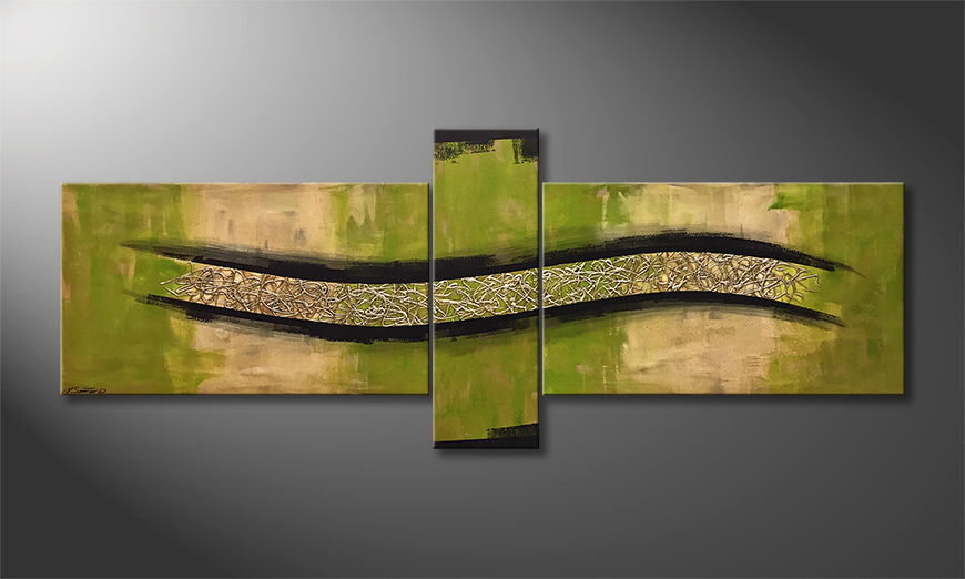 Pintura de lienzo Green Force 230x90cm