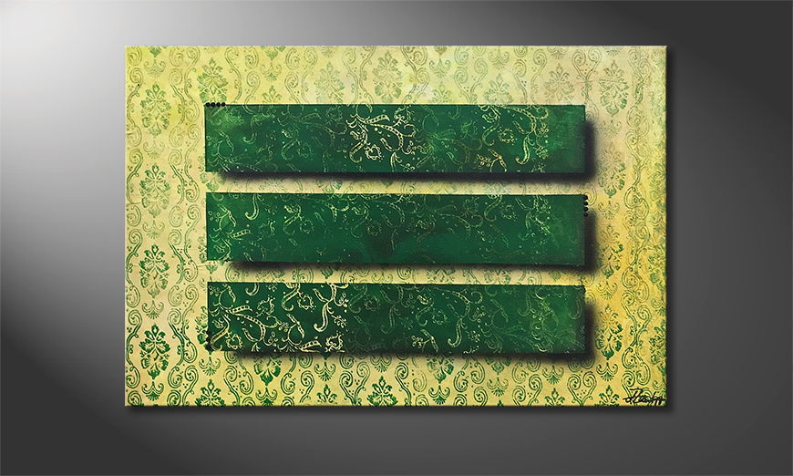 Pintura de lienzo Green Mirrors 120x80cm