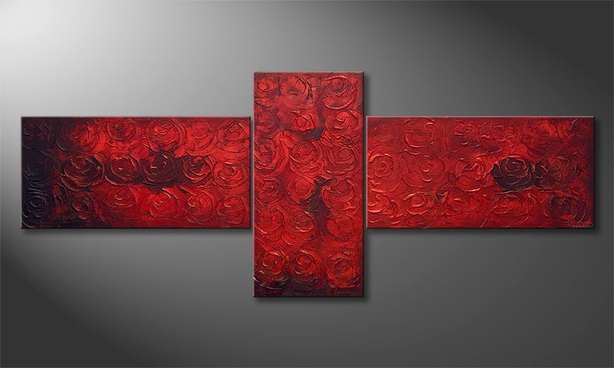 Pintura de lienzo Midnight Roses 250x100cm