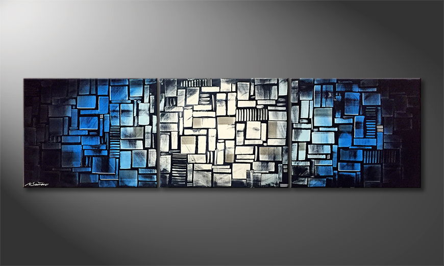 Pintura de lienzo Ocean Cubes 210x60cm