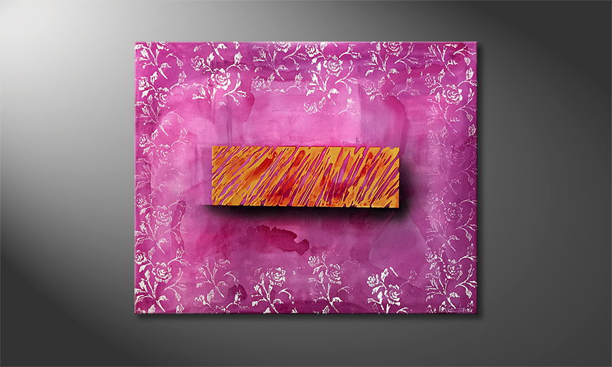 Pintura de lienzo Pink Flowers 100x80cm