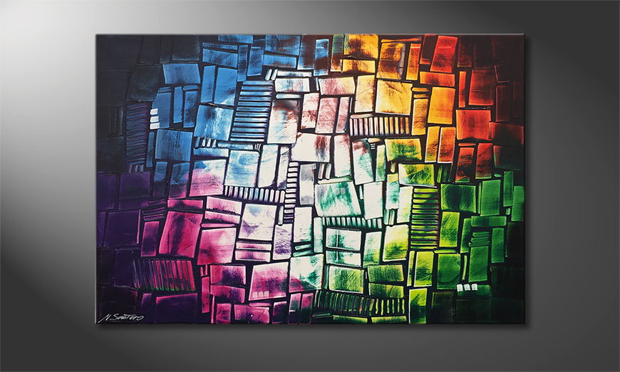 Pintura de lienzo Prisms 120x80cm