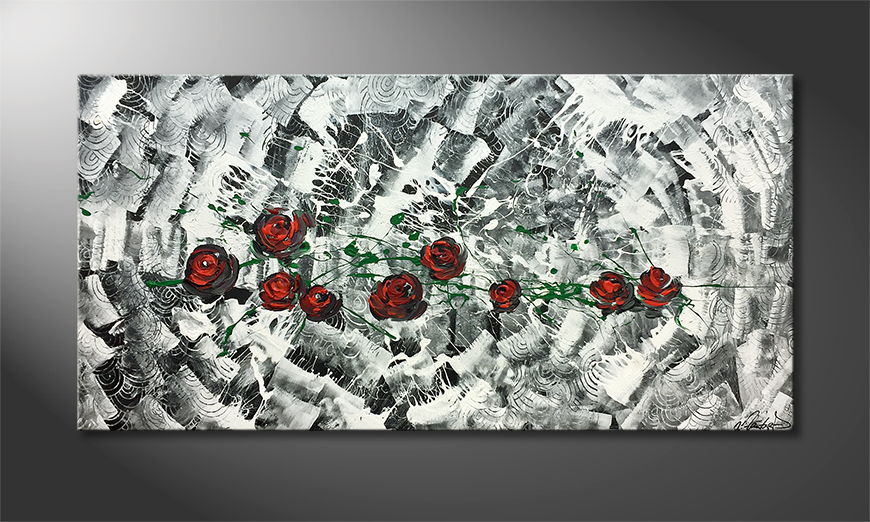 Pintura de lienzo Rose Universe 140x70cm